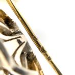 18 Krt. Antiek gouden broche met parel en diamanten | Vic..., Gebruikt, Overige kleuren, Ophalen of Verzenden, Met edelsteen