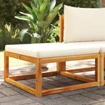 vidaXL Tuinvoetenbank met kussen 65x65x29 massief acaciahout, Verzenden, Nieuw, Hardhout