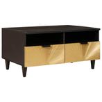 vidaXL Salontafel Zwart en Goud 80 x 54 x 40 cm massief, Huis en Inrichting, Tafels | Salontafels, Verzenden, Nieuw, 50 tot 100 cm