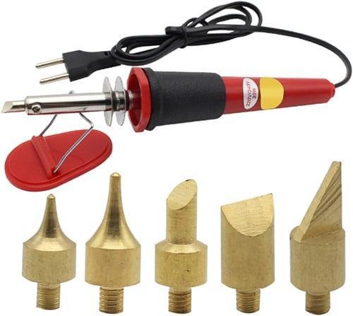 Houtbranderset Woodburning soldeerbout 30W met 5 bits, Hobby en Vrije tijd, Knutselen, Nieuw, Ophalen of Verzenden