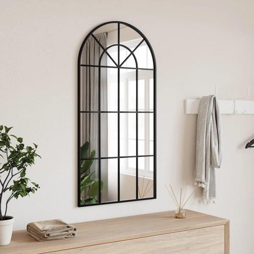 vidaXL Wandspiegel boog 50x100 cm ijzer zwart, Huis en Inrichting, Woonaccessoires | Spiegels, Nieuw, Verzenden