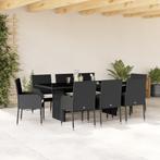 vidaXL 9-delige Tuinset poly rattan zwart, Tuin en Terras, Tuinsets en Loungesets, Nieuw, 8 zitplaatsen, Tuinset, Verzenden