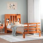 vidaXL Bed met boekenkast zonder matras grenenhout wasbruin, Huis en Inrichting, Slaapkamer | Bedden, 100 cm, Eenpersoons, Bruin