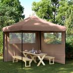 vidaXL Partytent inklapbaar pop-up met 2 zijwanden bruin, Verzenden, Nieuw, Partytent