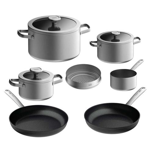 6 Delige BergHOFF Leo Graphite Pannenset - Gerecycled RVS +, Huis en Inrichting, Keuken | Potten en Pannen, Verzenden
