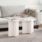 vidaXL Salontafel 2 pcs Wit 41,5 x 41,5 x 41 cm Massief, Huis en Inrichting, Tafels | Salontafels, Minder dan 50 cm, Verzenden