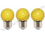 LED kogellamp - 1W E27 Geel, Nieuw, Verzenden