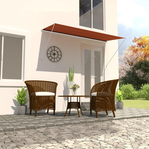 vidaXL Luifel uittrekbaar 300x150 cm oranje en bruin, Tuin en Terras, Zonneschermen, Nieuw, Verzenden