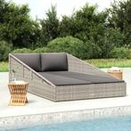 vidaXL Tuinbed 110x200 cm poly rattan grijs, Verzenden, Nieuw