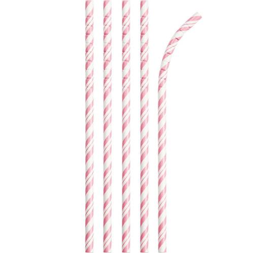 Roze Rietjes Gestreept 24st, Hobby en Vrije tijd, Feestartikelen, Nieuw, Verzenden