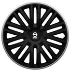 4-Delige Sparco Wieldoppen  Bergamo 15-inch zwart/grijs, Auto diversen, Wieldoppen, Verzenden, Nieuw
