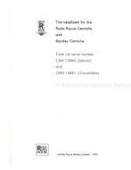 1973 ROLLS ROYCE | BENTLEY CORNICHE INSTRUCTIEBOEKJE ENGELS, Auto diversen, Handleidingen en Instructieboekjes