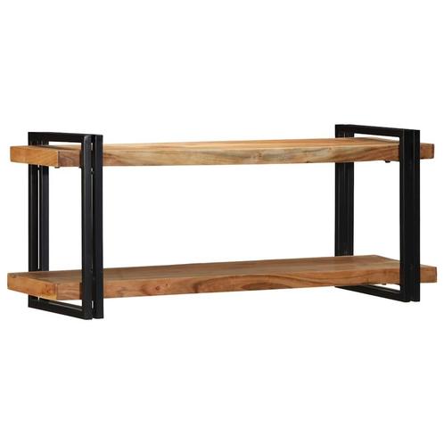 vidaXL Wandschap 110x33x45 cm massief acaciahout, Huis en Inrichting, Woonaccessoires | Cd- en Dvd-rekken, Nieuw, Verzenden