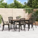 vidaXL Tuinstoelen 6 st gietaluminium bronskleurig, Verzenden, 6 zitplaatsen, Tuinset, Nieuw
