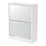 [en.casa] Schoenenkast Kragerø met spiegels 80x60x24 cm wit, Huis en Inrichting, Kasten | Schoenenkasten, Verzenden, Nieuw
