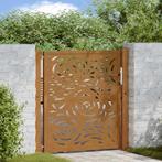 vidaXL Poort met vlamontwerp 105x105 cm weervast staal, Verzenden, Nieuw