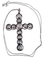 Halsketting - 18 karaat Witgoud, Zilver Diamant (Natuurlijk), Nieuw