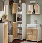 Hoge Smalle Badkamerkast met Bamboe – Veel Opbergruimte, Huis en Inrichting, Badkamer | Badkamermeubels, Verzenden, Nieuw