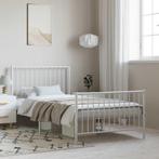 vidaXL Bedframe met hoofd- en voeteneinde metaal wit 100x190, 100 cm, Eenpersoons, Verzenden, Wit