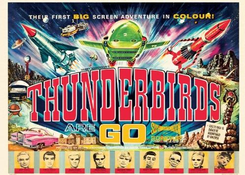 Posters - Poster Thunderbirds - Thunderbirds, Verzamelen, Muziek, Artiesten en Beroemdheden, Zo goed als nieuw, Verzenden
