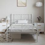 vidaXL Bedframe met hoofd- en voeteneinde metaal wit 100x200, Huis en Inrichting, 100 cm, Eenpersoons, Verzenden, Wit