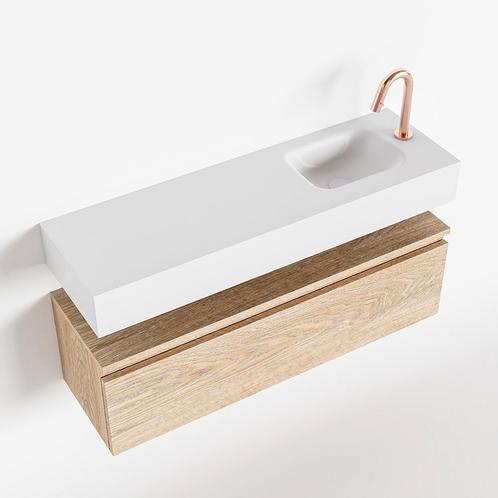 MONDIAZ ANDOR 100cm toiletmeubel washed oak. LEX 100cm, Doe-het-zelf en Verbouw, Sanitair, Bad, Nieuw, Ophalen of Verzenden
