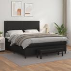 vidaXL Boxspring met matras kunstleer zwart 160x200 cm, Overige materialen, Verzenden, Zwart, 200 cm