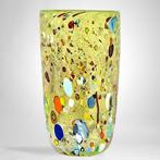 Filippo Maso - Vaas - Groene vaas met bladzilver, riet,, Antiek en Kunst, Antiek | Glas en Kristal
