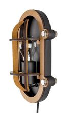 2dekans | Zuiver wandlamp Ovale vorm van zwarte aluminium -, Ophalen of Verzenden, Nieuw