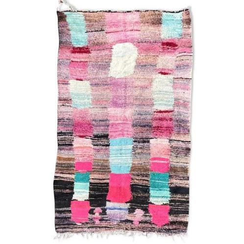 Marokkaanse vintage kleurrijke tapijt 145x260 cm, Kelim, Huis en Inrichting, Stoffering | Tapijten en Kleden