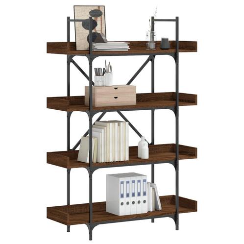vidaXL Boekenkast 4-laags 100x33x145,5 cm bewerkt hout, Huis en Inrichting, Kasten | Boekenkasten, Nieuw, Overige houtsoorten