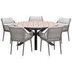 Garden Impressions Pemba tuinset 6-delig - Tulli tuintafel, Tuin en Terras, Tuinsets en Loungesets, Verzenden, Nieuw