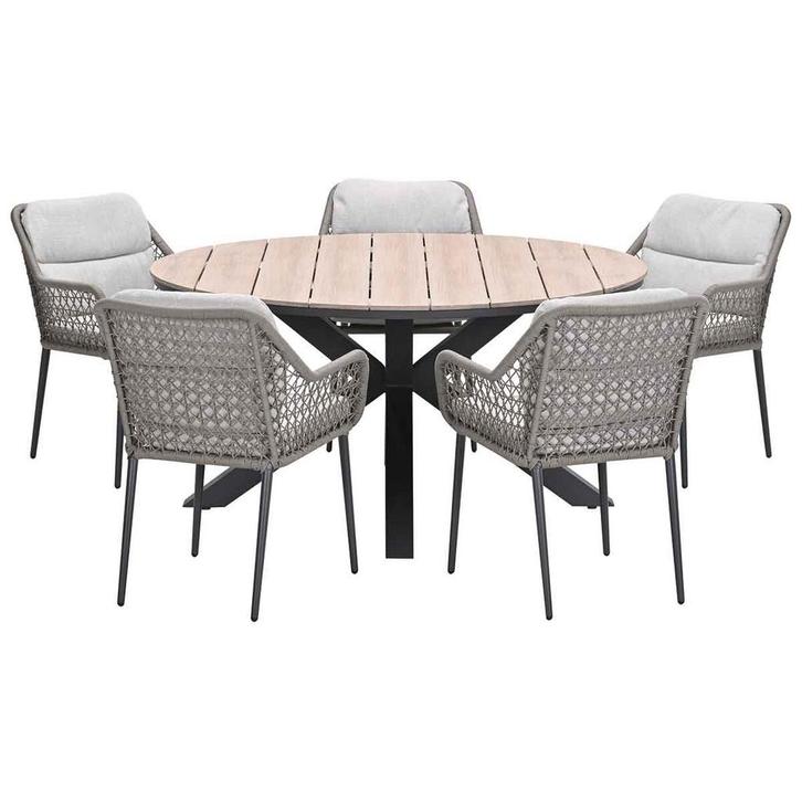 Garden Impressions Pemba tuinset 6-delig - Tulli tuintafel, Tuin en Terras, Tuinsets en Loungesets, Verzenden