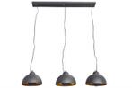 Elegante hanglamp STUDIO 3 110cm zwart bladgoud look drie, Nieuw, Ophalen of Verzenden