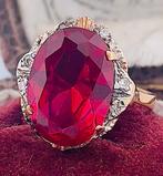 Zonder Minimumprijs - Ring - 9 kt. Roségoud, Zilver Robijn -, Nieuw