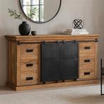 Dressoir Mangohout Milan 260 cm, Verzenden, Nieuw, 200 cm of meer, Industriële meubels