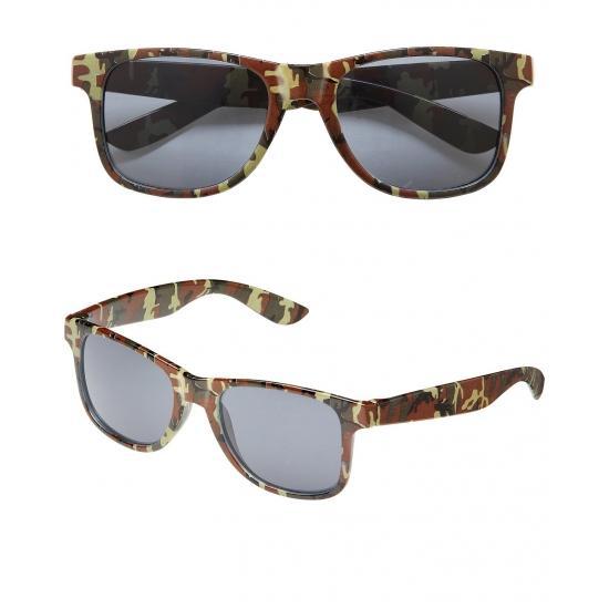 Camouflage print verkleed zonnebril - Funbrillen/Partybril.., Hobby en Vrije tijd, Feestartikelen, Ophalen of Verzenden