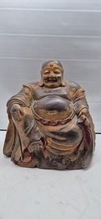 Gelukkige Boeddha Budai Siddartha Gautama Goud Handgesneden, Antiek en Kunst