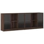 Bruin Eiken Boekenkast | OP=OP | Met Glazen Deuren, Huis en Inrichting, Kasten | Boekenkasten, Nieuw, Ophalen of Verzenden, 200 cm of meer