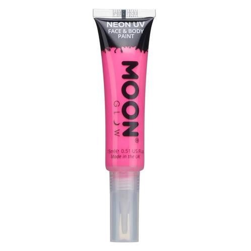 Moon Glow Neon UV Face Paint with Brush Applicator Intense P, Hobby en Vrije tijd, Feestartikelen, Nieuw, Verzenden