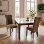 Eetkamerstoel, ergonomisch, massief hardhout - oud bruin, Se, Huis en Inrichting, Stoelen, Verzenden, Nieuw