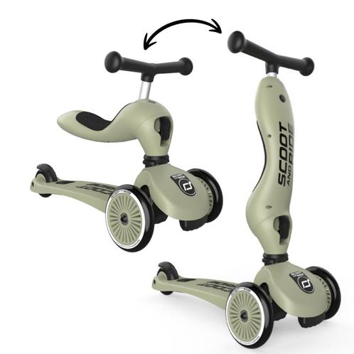 Highwaykick 1 | Loopfiets en step in één  | Olive, Kinderen en Baby's, Speelgoed | Buiten | Voertuigen en Loopfietsen, Nieuw, Ophalen of Verzenden