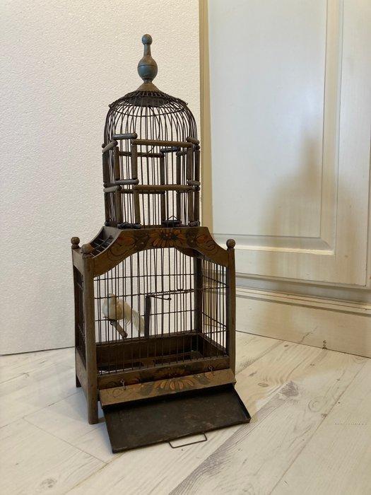 Vogelkooi - Hout - Antieke handbeschilderde, Antiek en Kunst, Kunst | Designobjecten