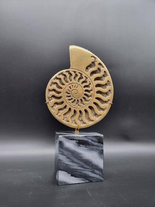 sculptuur, Bronze Ammonite Cast - 30 cm - Brons, Marmer, Antiek en Kunst, Curiosa en Brocante