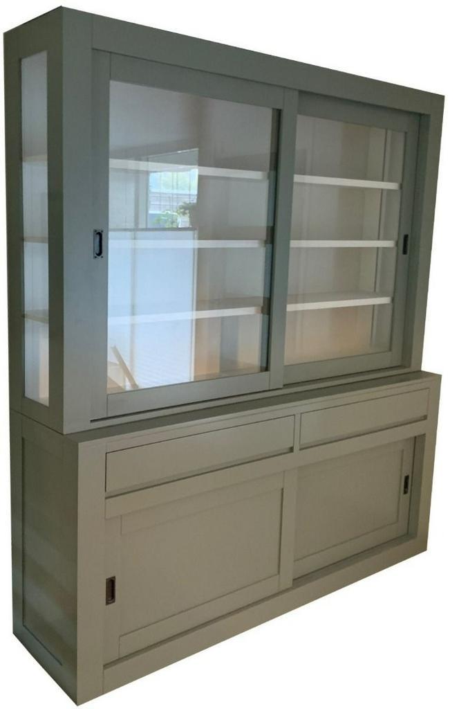 Engels groen strakke buffetkast Petten 200cm, Huis en Inrichting, Kasten | Buffetkasten, Ophalen of Verzenden