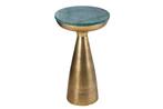 Handgemaakte bijzettafel ELEMENTS 55cm goudgroen marmer rond, Huis en Inrichting, Tafels | Sidetables, Ophalen of Verzenden, Nieuw