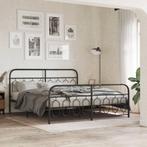 vidaXL Bedframe met voetbord zonder matras metaal zwart, Huis en Inrichting, Eenpersoons, Verzenden, Zwart, Nieuw