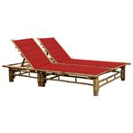 vidaXL Ligbed 2-persoons met kussens bamboe, Tuin en Terras, Ligbedden, Verzenden, Nieuw