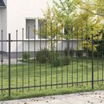 vidaXL Spike Fence Asten Zwart 200 x 130 cm Gepoedercoat, Tuin en Terras, Verzenden, Nieuw, IJzer