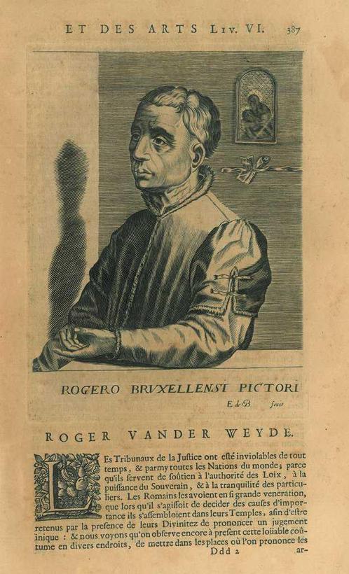 Portrait of Rogier van der Weyden, Antiek en Kunst, Kunst | Etsen en Gravures